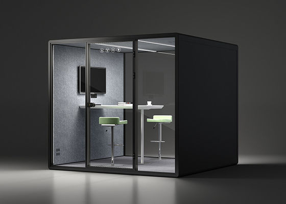 PET Acoustic Felt In Steel Panel Noise Isolation Booth Silent Soundproof Glass Cabin