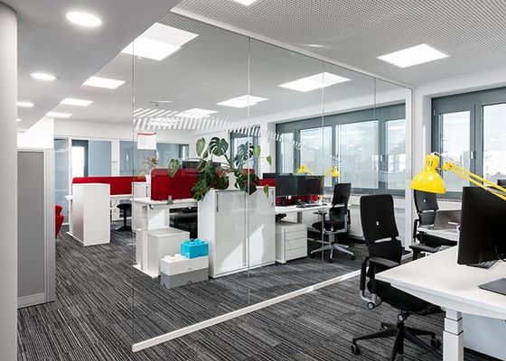 Curved Shape Acoustic Single Glazed Glass Partition System Thick Glass Hot Bending Glass