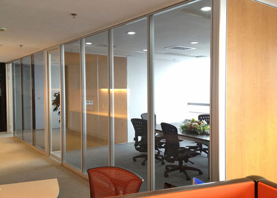 90mm Thickness Aluminum Frame 5+5mm Double Glass Swing Door Hardware No Pollution Glass Partition Wall
