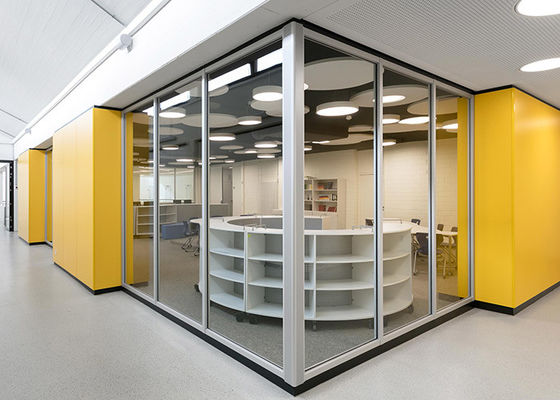 90mm Thickness Aluminum Frame 5+5mm Double Glass Swing Door Hardware No Pollution Glass Partition Wall