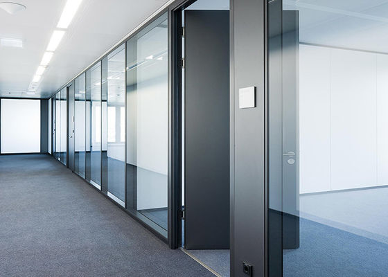 Customizable Silent Meeting Room Glazed Wall Partition Professional Manufacturer White Frame