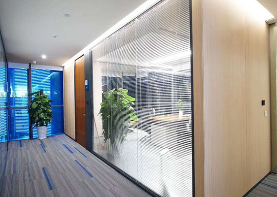 Frameless Double Glazed Office Partitions Wall Door Aluminum Profile Customized Size