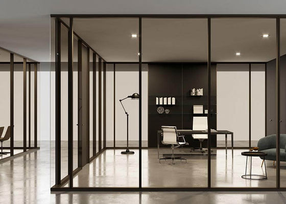 Sound Insulation 45-48db Durable Steel Keel Structure Glazed Partition Wall Easy Assembled