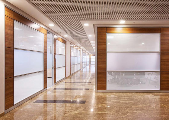 Fast Installation Glass Office Partition Walls Frameless Colorful Frosted Glass Reduce Noise 45db