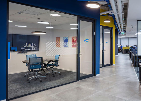 Modern Office Environment Glass Partition Wall For Soundproofing Office Partition