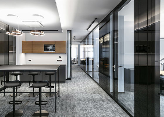 Aluminum frame Profile with door pre-fabricated partition wall solid glazed without glass