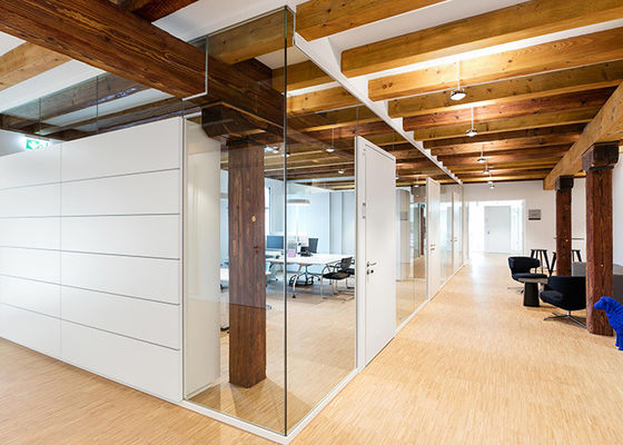 Frameless glass partition wall aluminum frame soundproof partition demountable wall tempered glazed