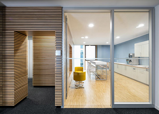 Pre-fabricated Partition Glass Wall Tempered Glass Office Sound Insulation For Working Room