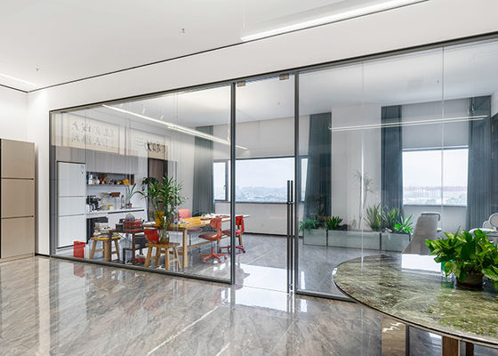 90 Series Framed Glass Partition Wall  Customized Modern Wall With Aluminum Frame