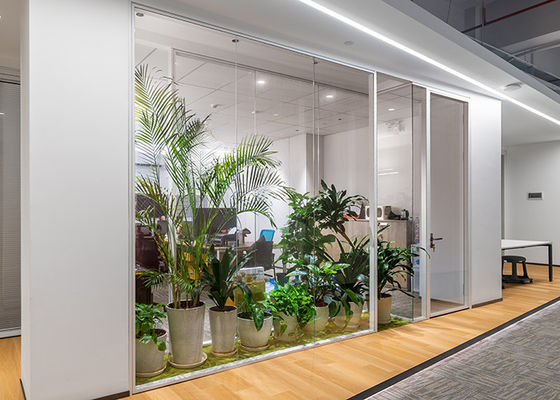 Modern 108 Series Frameless glass partition with double 12mm thickness glass soundproof wall