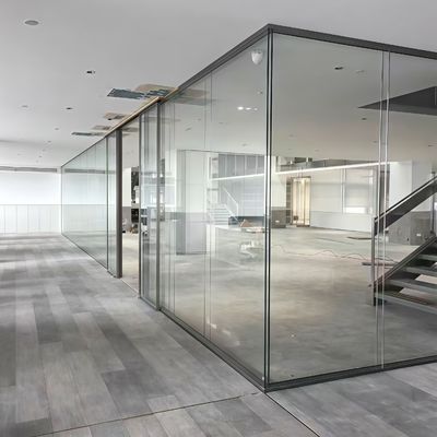 Aluminum Framed Glass Partition Wall - Customizable Sizes