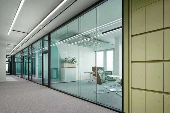 Aluminum Frame Glass Partition Wall System 90mm 108mm Thickness