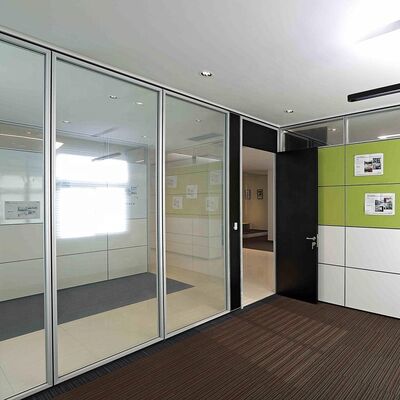 Acoustic Modular clear Tempered Glass Partition Wall for Office
