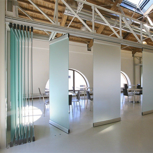 Sliding Folding Movable Glass Walls Removable Operable Glass Partitions For Office