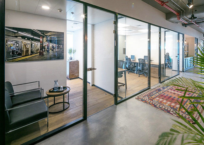 Safe 12mm double glass wall partition frameless full glass beautiful appearance