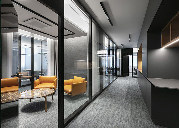 Aluminum frame Profile with door pre-fabricated partition wall solid glazed without glass