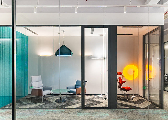 Cubicle Soundproof Room Divider indoor partition wall glazed solid switch panel cutsomized