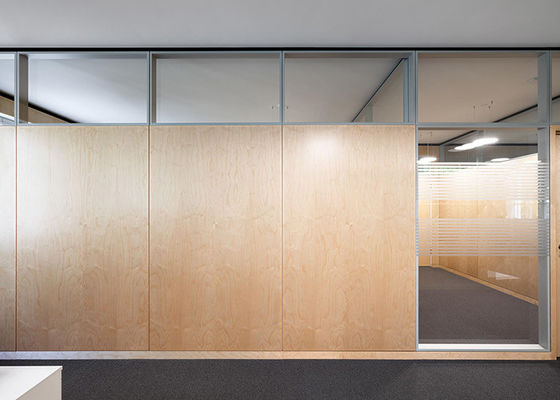 Système de cloisons de séparation en verre massif coupé en acier mélamine HPL avec porte