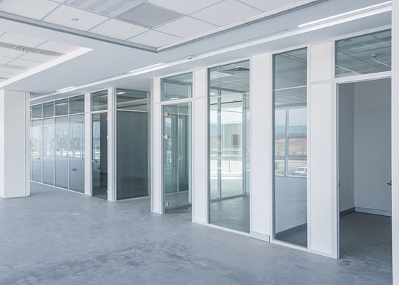 Murs de cloisons solides démontables Fixés Panneaux de murs en verre préfabriqués pour bureaux
