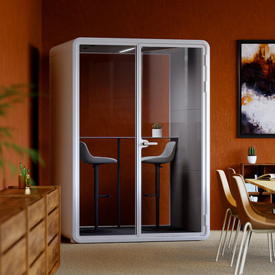 Cabine de réunion acoustique silencieuse de taille moyenne avec 12V-USB pour deux espaces de travail privés